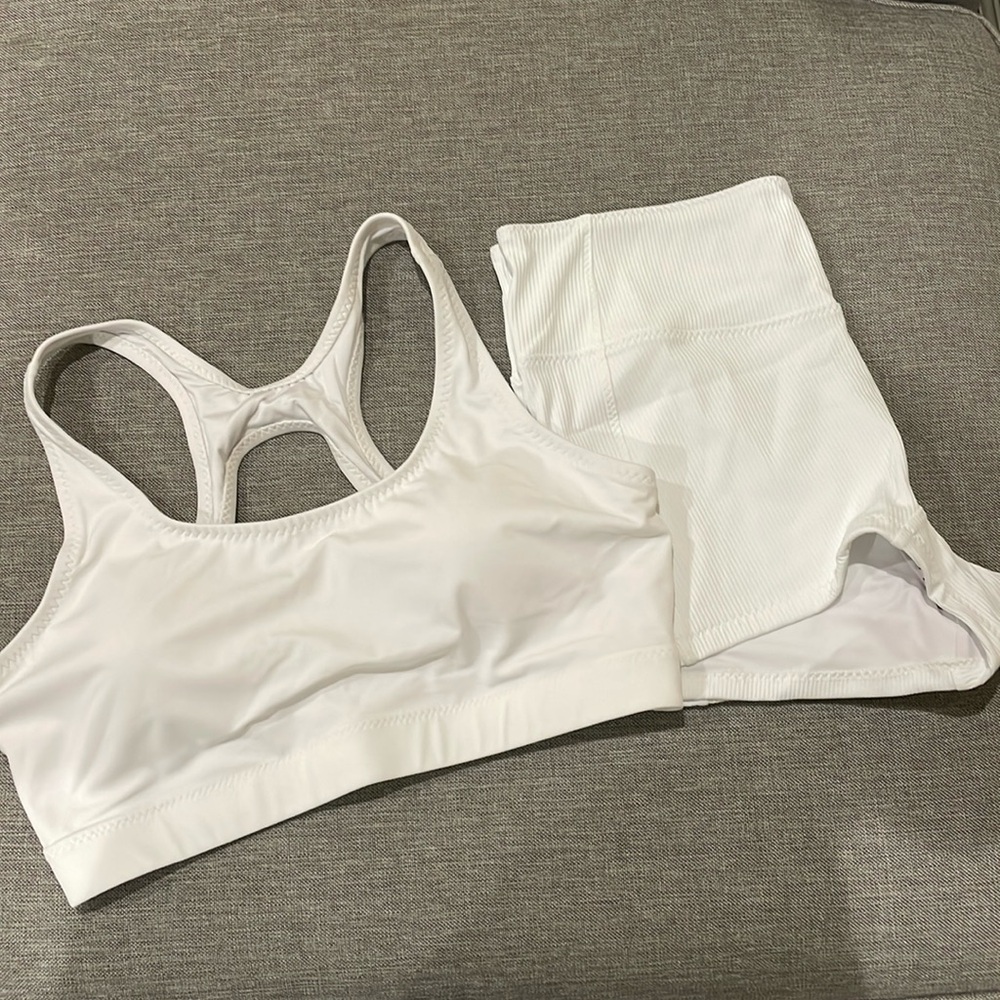 Fabletics White Workout Set